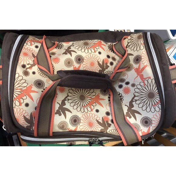 SUPER RARE DISNEY Tinkerbell Skyway Luggage Brown Carry-On Duffle Very Good Cond - Picture 3 of 13